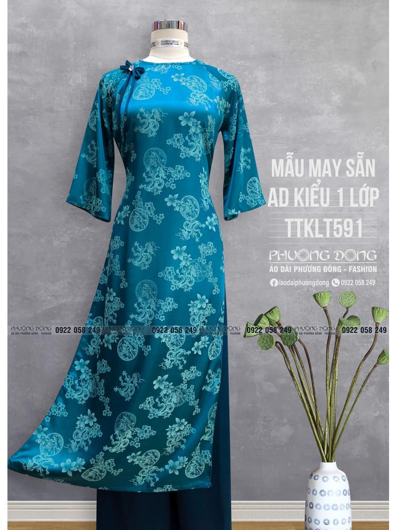 Áo Dài Phom Trẻ Gấm Lụa Phom Suông TTKLT591